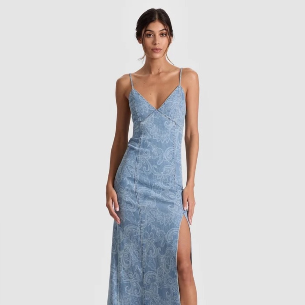 Alice + Olivia Blue Midi Dress